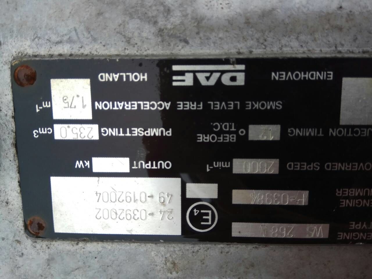 DAF ATI WS268 DAF ATI DAF 85 95 - Motor para Camión: foto 3 DAF ATI WS268 DAF ATI DAF 85 95 - Motor para Camión: foto 3