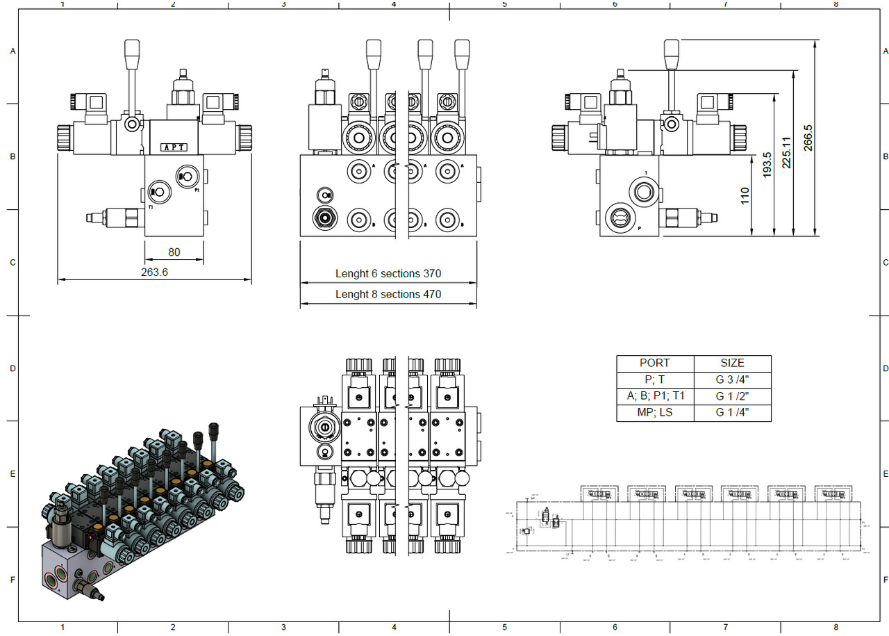 Maquinaria de construcción Proportional Valve Cetop valve 6 functions 16GPM 60 l/min + Scanreco G2B Radio Remote and manual operation: foto 6 Maquinaria de construcción Proportional Valve Cetop valve 6 functions 16GPM 60 l/min + Scanreco G2B Radio Remote and manual operation: foto 6
