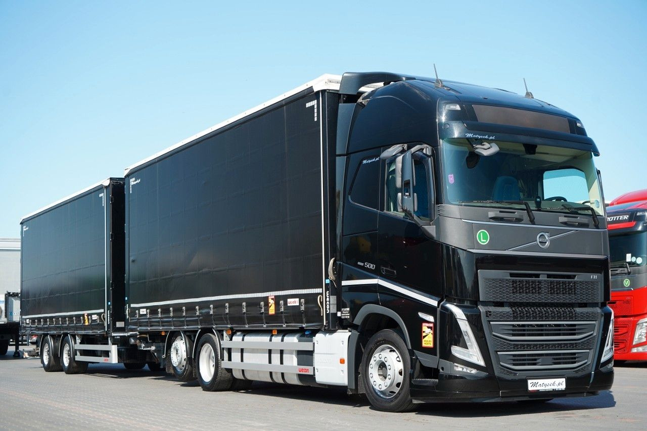 Volvo FH 500 / I-SAVE / XL / ZESTAW TANDEM PRZEJAZDOWY - Camión lona: foto 1 Volvo FH 500 / I-SAVE / XL / ZESTAW TANDEM PRZEJAZDOWY - Camión lona: foto 1
