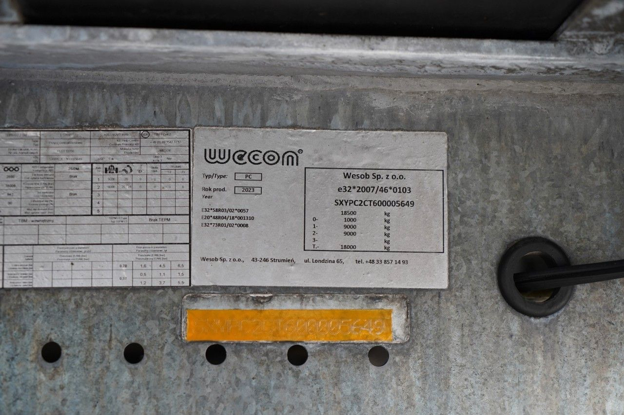 Remolque con toldo Wecon PRZYCZEPA - 7,7 M / TANDEM / PRZEJAZDOWA  / OŚ: foto 28