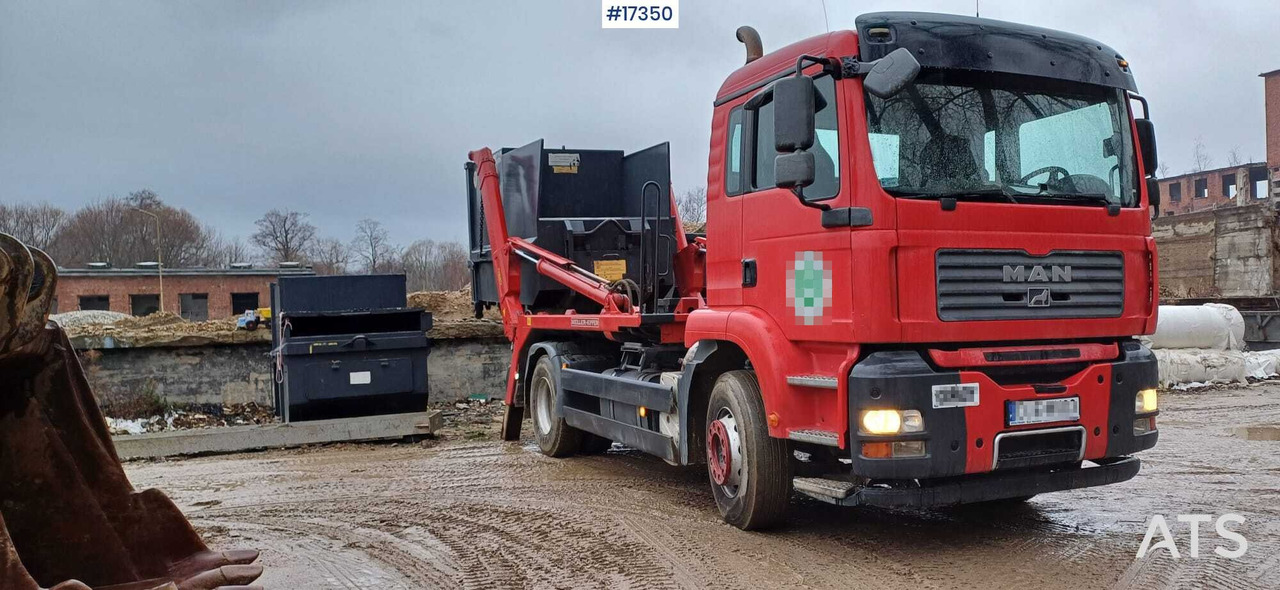 Camión portacontenedor de cadenas MAN TGA 18.430 (2006) MEILLER KIPPER (2007) skip loader: foto 6