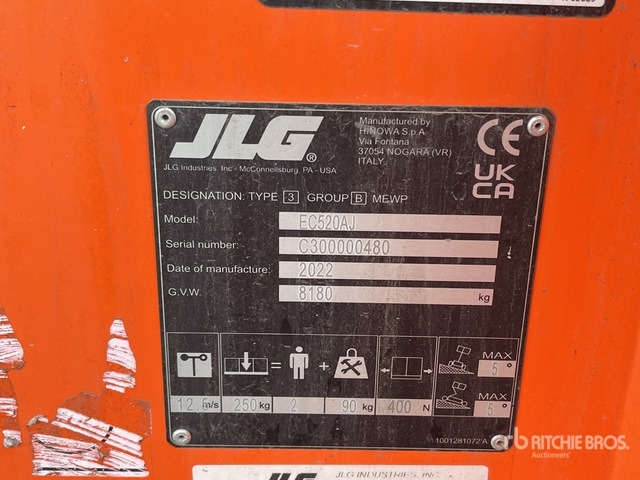 2022 JLG EC520AJ 2WD Electric Articulating Boom Lift - Plataforma articulada: foto 1 2022 JLG EC520AJ 2WD Electric Articulating Boom Lift - Plataforma articulada: foto 1