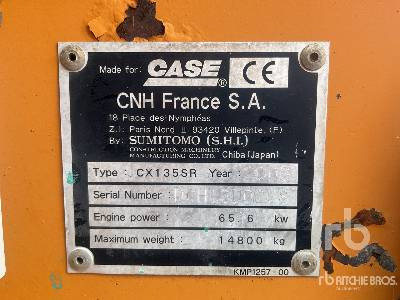 CASE CX135SR - Excavadora de cadenas: foto 5 CASE CX135SR - Excavadora de cadenas: foto 5