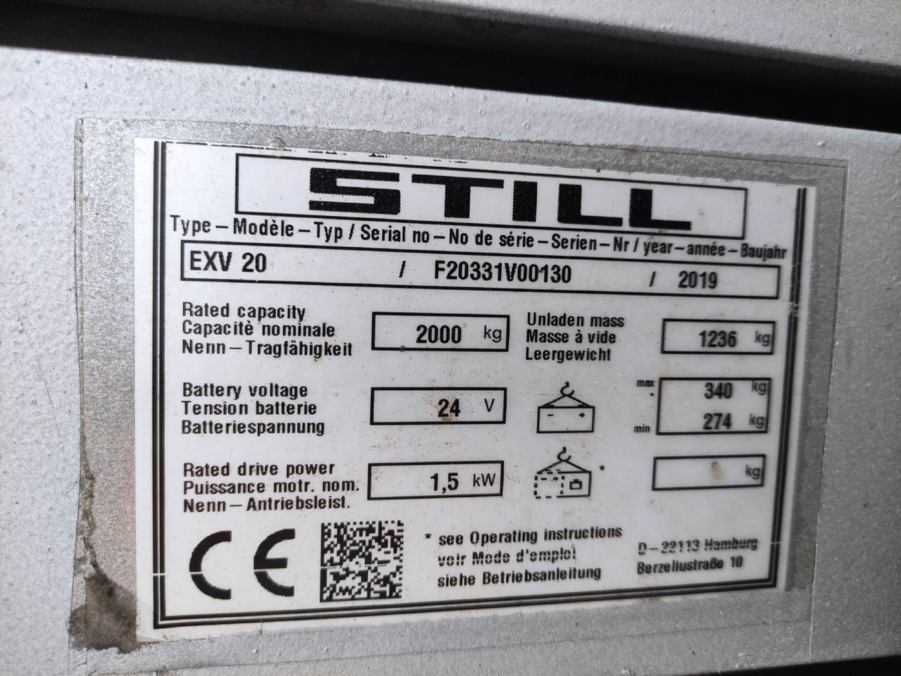 Still EXV 20 (LACK NEU) - Apilador: foto 5 Still EXV 20 (LACK NEU) - Apilador: foto 5