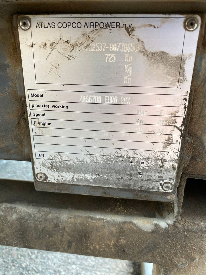 Atlas Copco Air Kompressor XAS67 G6,5 - Compresor de aire: foto 4 Atlas Copco Air Kompressor XAS67 G6,5 - Compresor de aire: foto 4