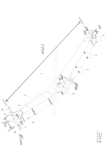 Brazo Caterpillar 322B Excavator Boom OEM 1372894: foto 10