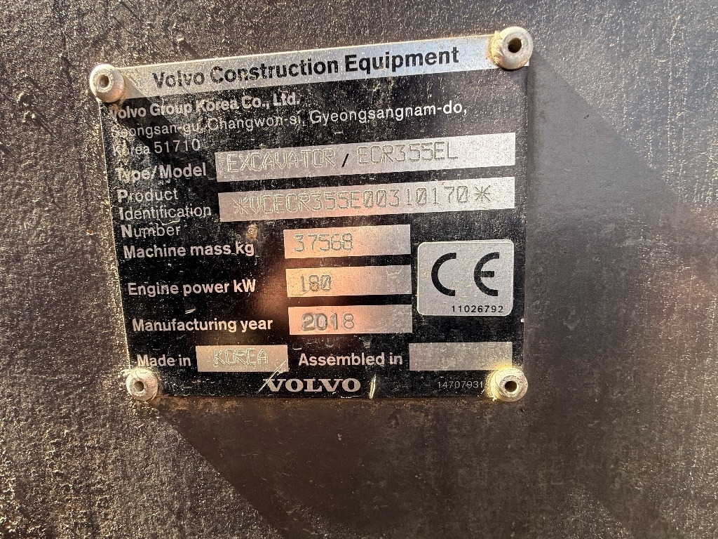 Excavadora de cadenas Volvo ECR355EL: foto 16
