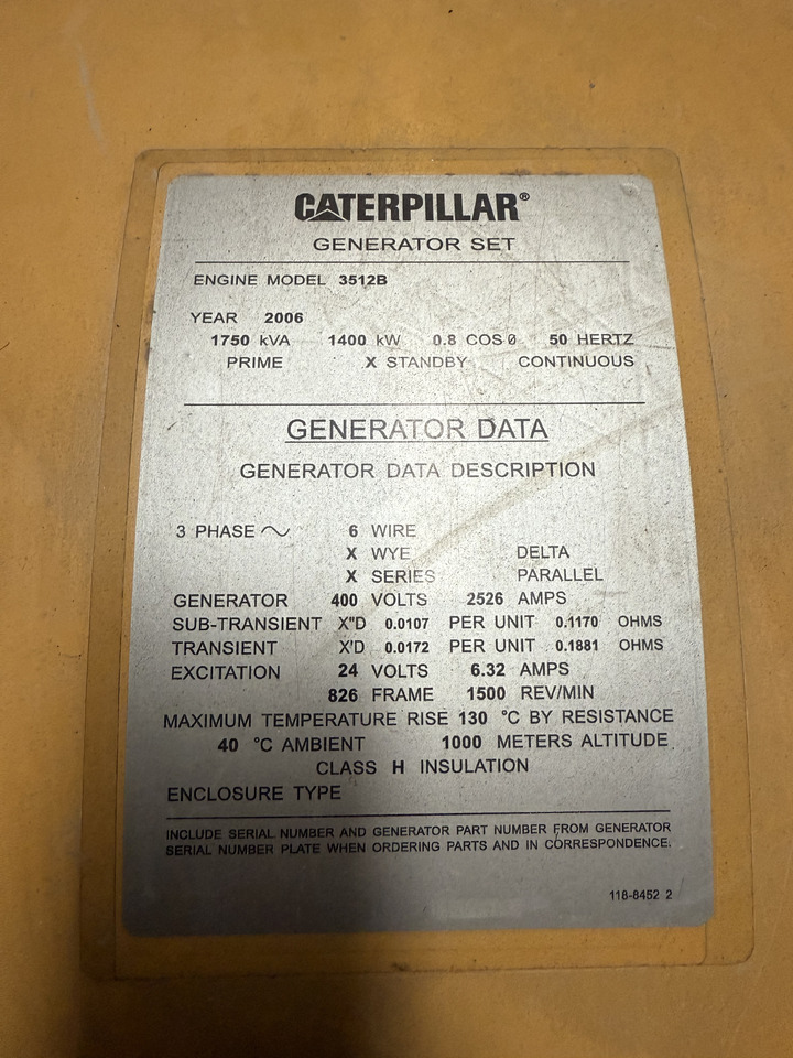 CATPILLAR 3512B - Generador industriale: foto 1 CATPILLAR 3512B - Generador industriale: foto 1