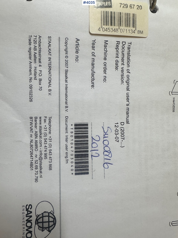 Maquinaria ganadera Sanovo Staalkat Inter compacta egg sorting machine: foto 19 Maquinaria ganadera Sanovo Staalkat Inter compacta egg sorting machine: foto 19