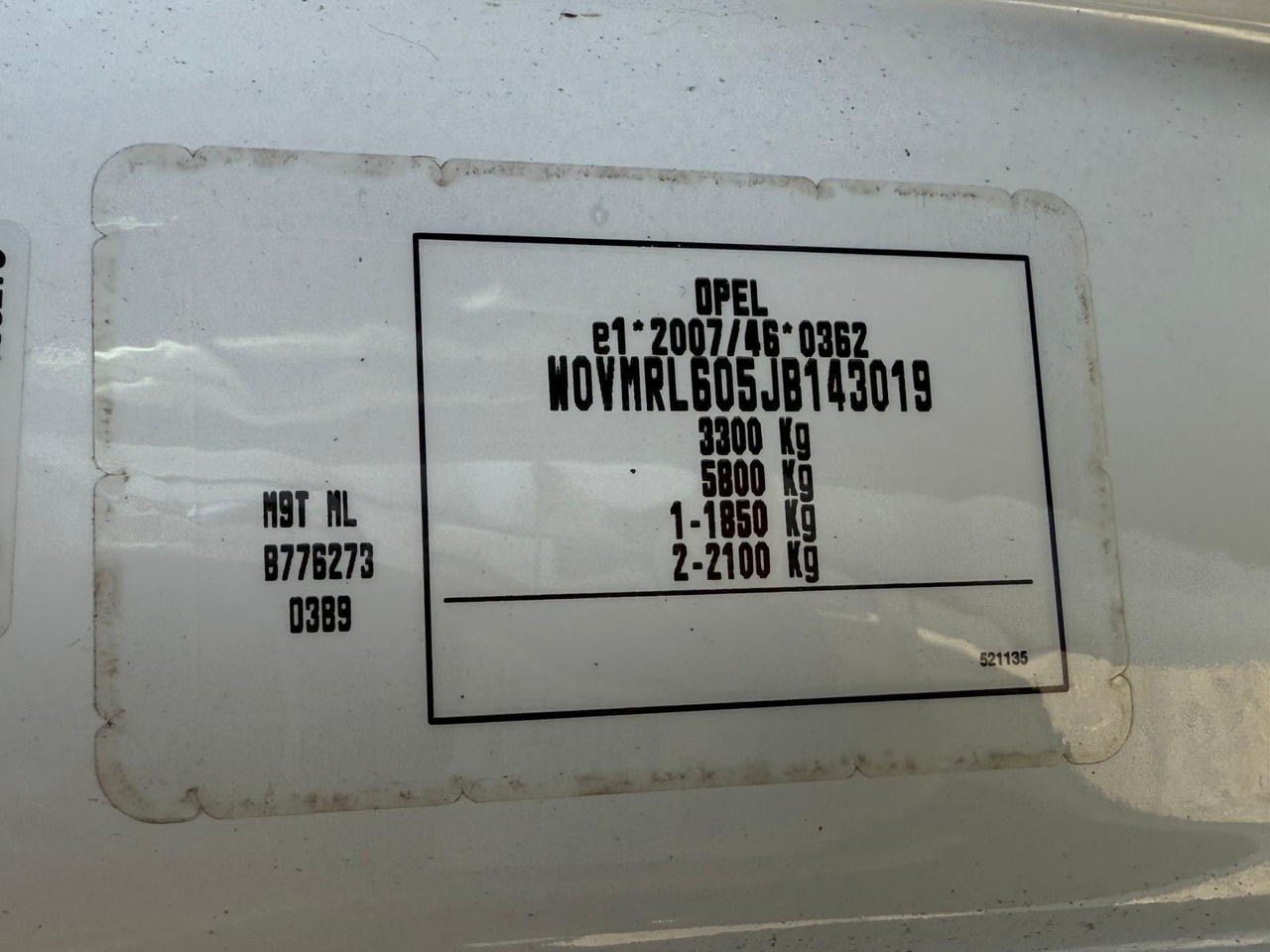 Furgoneta pequeña Opel Movano 2.3CDTi 170HP L2H2 Van *7600€ netto: foto 29
