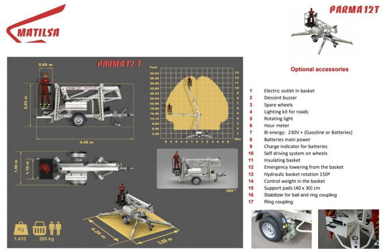 Plataforma elevadora remolcable nuevo Matilsa Parma 12 T fabrycznie nowy podnośnik koszowy na przyczepie: foto 16 Plataforma elevadora remolcable nuevo Matilsa Parma 12 T fabrycznie nowy podnośnik koszowy na przyczepie: foto 16