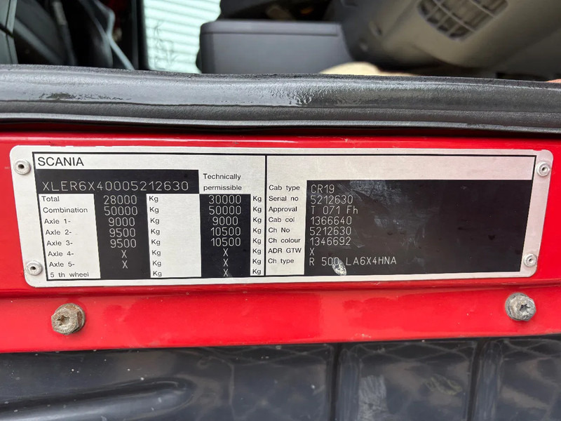 Cabeza tractora Scania R500 V8 / 6x4 / HANDGESCHAKELD / SCHUIFSCHOTEL / HYDRAULIEK / RETARDER /: foto 8