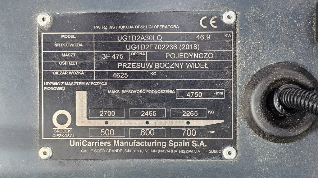 Carretilla elevadora de gas UniCarriers UG1D2A30LQ DX30: foto 9 Carretilla elevadora de gas UniCarriers UG1D2A30LQ DX30: foto 9