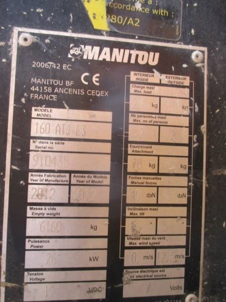 Plataforma articulada Manitou 160 ATJ: foto 17