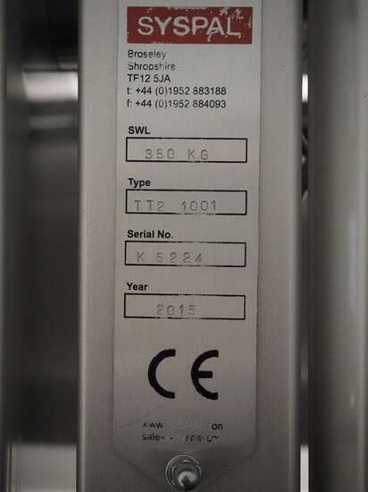 Maquinaria de alimentación Syspal eurobin tumbler TT2 1001: foto 8