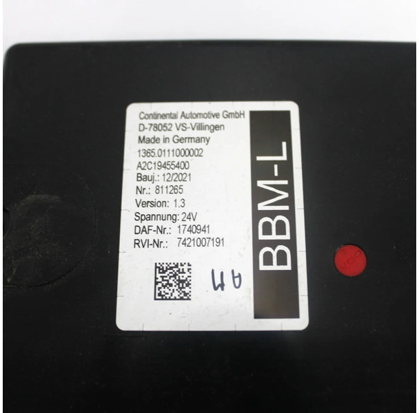 DAF XF106 BBM-L Module 1740941 Euro 6 - Unidad de control para Camión: foto 2 DAF XF106 BBM-L Module 1740941 Euro 6 - Unidad de control para Camión: foto 2