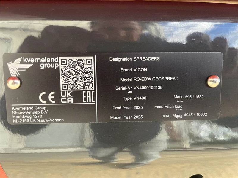 Esparcidor de fertilizantes Vicon RO-EDW GEO SPREAD 1875: foto 7