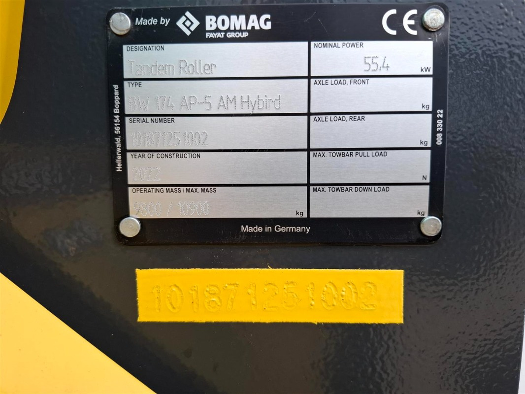 Apisonadora de asfalto BOMAG DE BW 174 AP-5 AM Hybrid Stage V/Tier 4f: foto 6 Apisonadora de asfalto BOMAG DE BW 174 AP-5 AM Hybrid Stage V/Tier 4f: foto 6