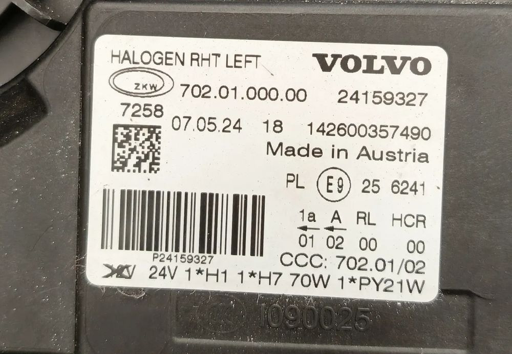 VOLVO FH4 LAMPA PRZEDNIA LEWA H7 2024r 24159327 - Faro delantero para Camión: foto 3 VOLVO FH4 LAMPA PRZEDNIA LEWA H7 2024r 24159327 - Faro delantero para Camión: foto 3