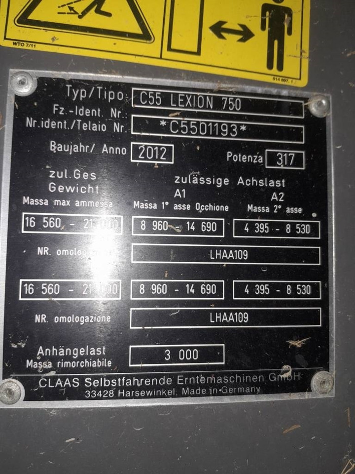 Claas LEXION 750 RISO - Cosechadora de granos: foto 3 Claas LEXION 750 RISO - Cosechadora de granos: foto 3