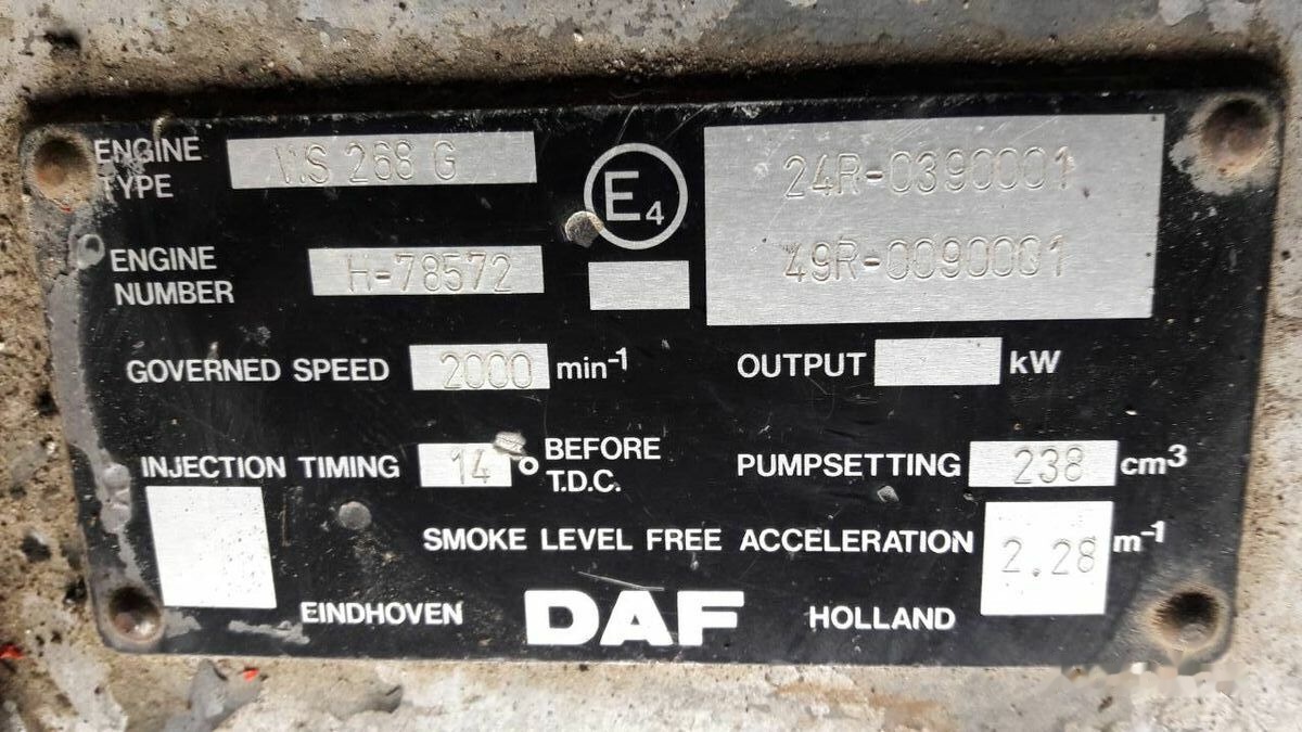 DAF WS268G DAF 95 85 - Motor para Camión: foto 1 DAF WS268G DAF 95 85 - Motor para Camión: foto 1