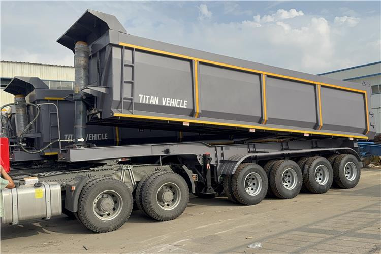 TITAN 4 Axle 80 Ton Dump Trailer for Sale In Cameroon - Semirremolque volquete: foto 2 TITAN 4 Axle 80 Ton Dump Trailer for Sale In Cameroon - Semirremolque volquete: foto 2