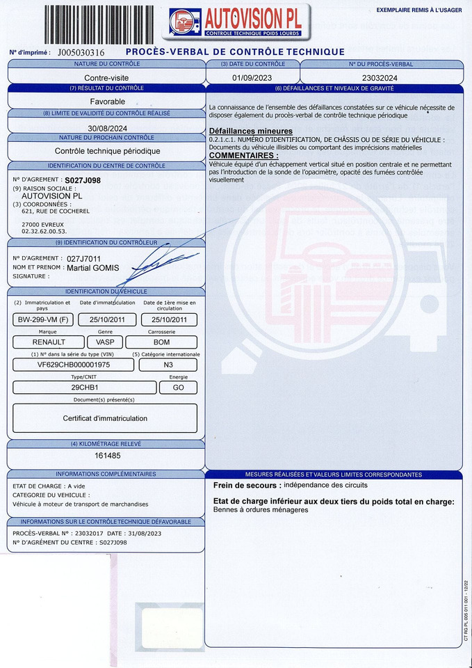 BOM de marque Renault 310 DXI - benne SEMAT bi compartiment - boite de vitesse récente de 5000 km - 2 pneus neufs - dernier passage aux mines en septembre 2023 - arrêt de circulation octobre 2023 - ba - Camión de basura: foto 5 BOM de marque Renault 310 DXI - benne SEMAT bi compartiment - boite de vitesse récente de 5000 km - 2 pneus neufs - dernier passage aux mines en septembre 2023 - arrêt de circulation octobre 2023 - ba - Camión de basura: foto 5