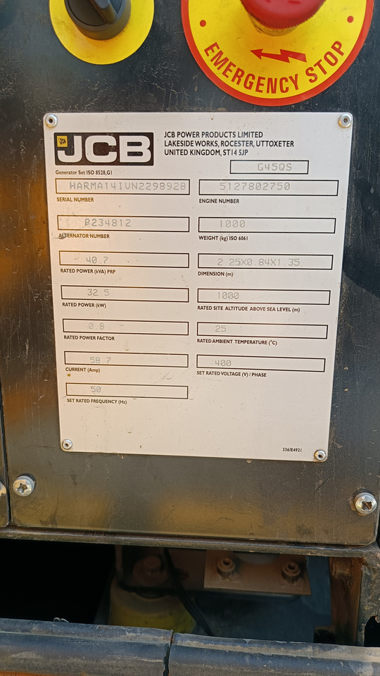 JCB G45QS - Generador industriale: foto 5 JCB G45QS - Generador industriale: foto 5