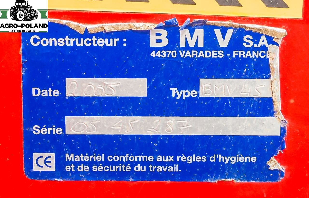 BMV 45 - 450 CM - 2005 ROK - Accesorios para cosechadoras de forraje: foto 5 BMV 45 - 450 CM - 2005 ROK - Accesorios para cosechadoras de forraje: foto 5