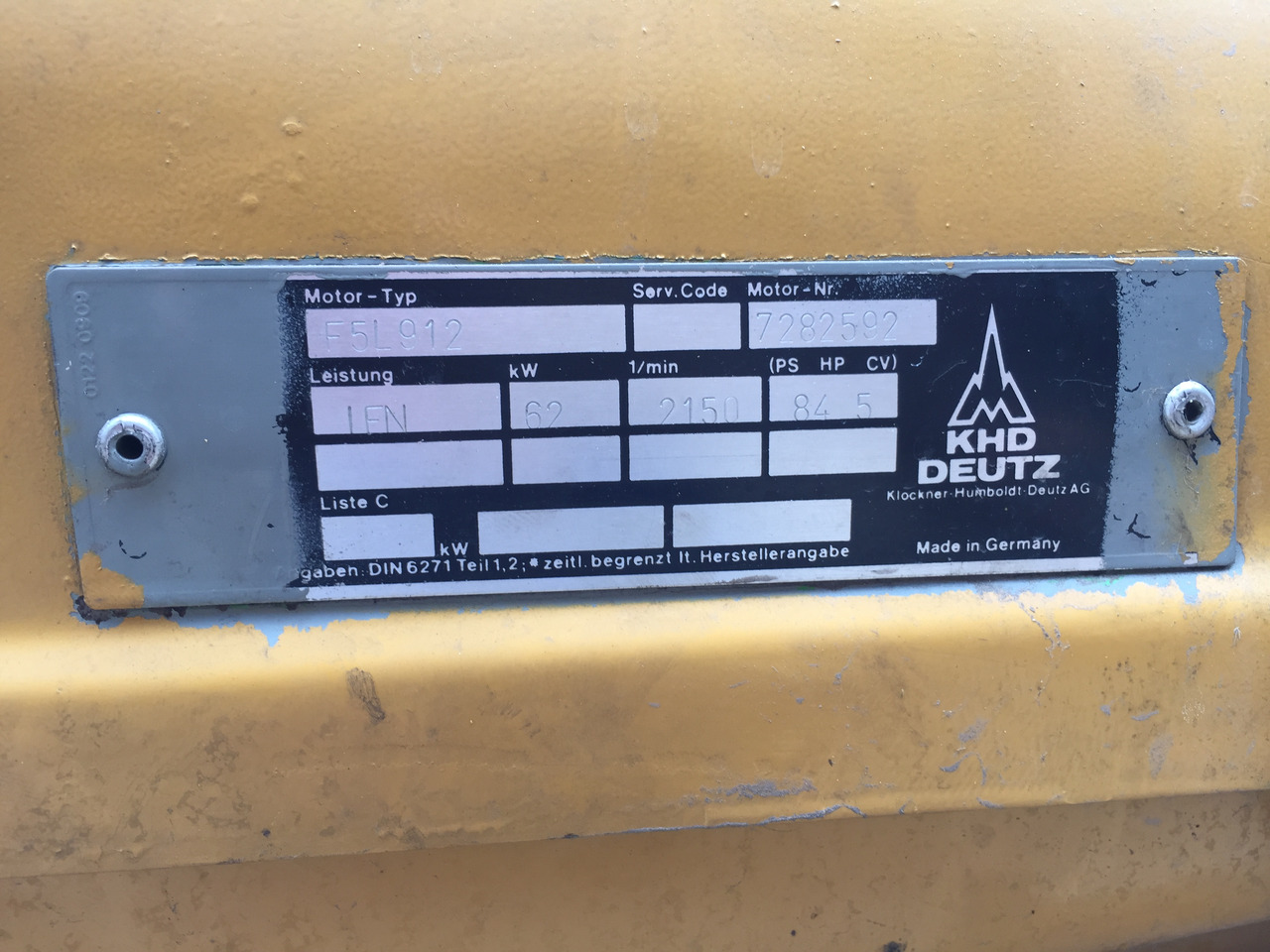 Gebrauchter Motor Magirus Deutz, Motor Typ : F5L 912, Artikel - Nr. : A 9999 9999 99 - Motor para Camión: foto 2 Gebrauchter Motor Magirus Deutz, Motor Typ : F5L 912, Artikel - Nr. : A 9999 9999 99 - Motor para Camión: foto 2