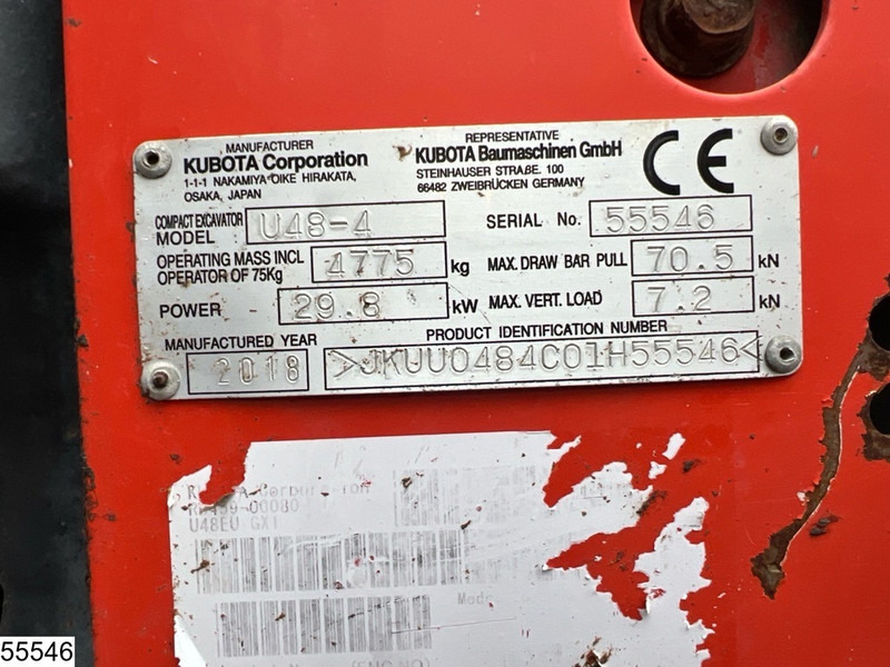 Kubota U 48 29,8KW, 1 bucket, 3681h - Miniexcavadora: foto 5 Kubota U 48 29,8KW, 1 bucket, 3681h - Miniexcavadora: foto 5