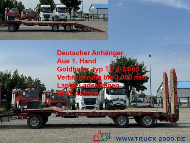 Goldhofer TU3-24/80 3 Achsen Verbreiterung bis 3m ABS/ EBS - Remolque góndola rebajadas: foto 1 Goldhofer TU3-24/80 3 Achsen Verbreiterung bis 3m ABS/ EBS - Remolque góndola rebajadas: foto 1