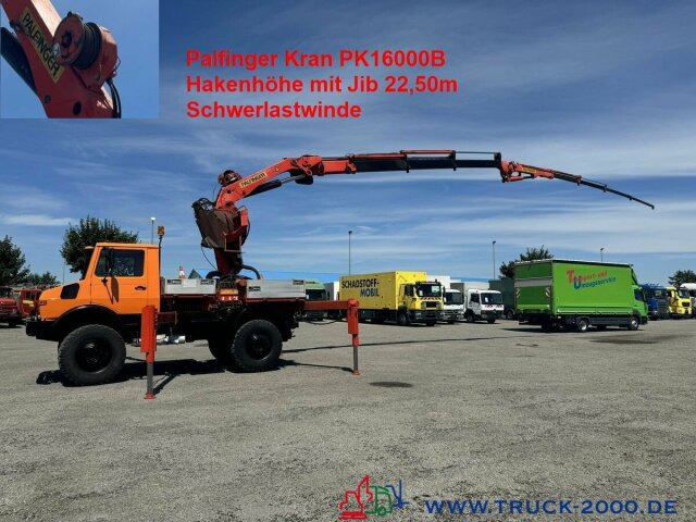 Unimog U1700 Kran PK16000 + Jib Höhe 22,50m + Winde - Camión grúa: foto 1 Unimog U1700 Kran PK16000 + Jib Höhe 22,50m + Winde - Camión grúa: foto 1