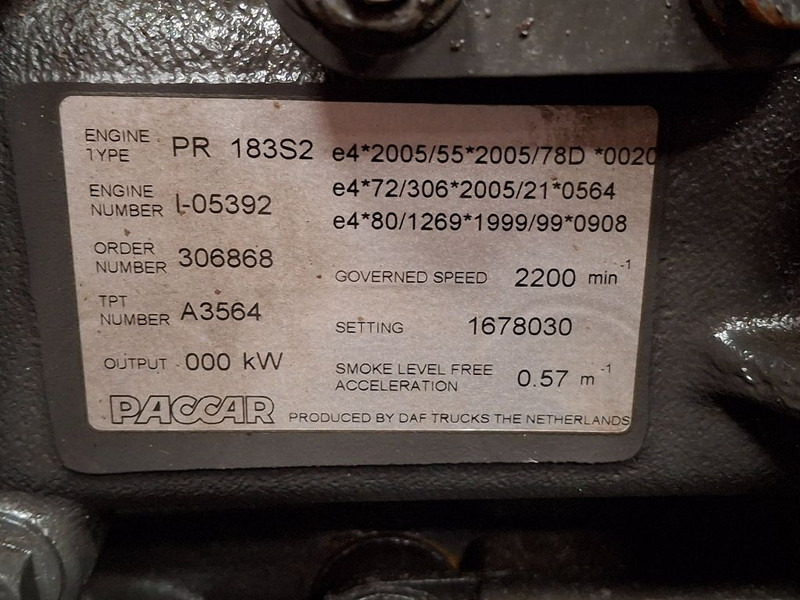 PACCAR PR183S2 - Motor: foto 4 PACCAR PR183S2 - Motor: foto 4