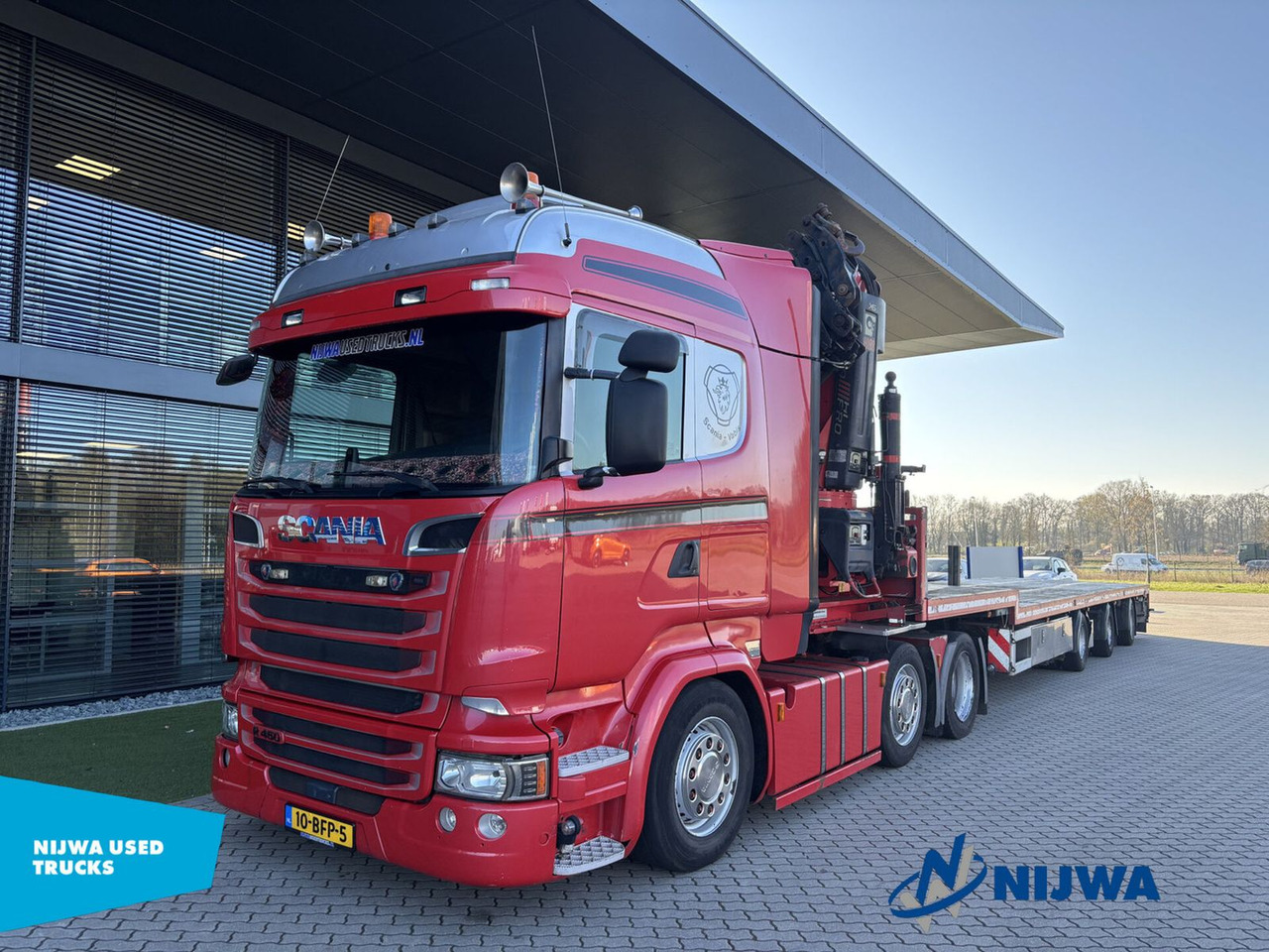 Scania R450 6x2 I.C.M Vogelzang met HIAB 60 ton meter k - Cabeza tractora: foto 1 Scania R450 6x2 I.C.M Vogelzang met HIAB 60 ton meter k - Cabeza tractora: foto 1
