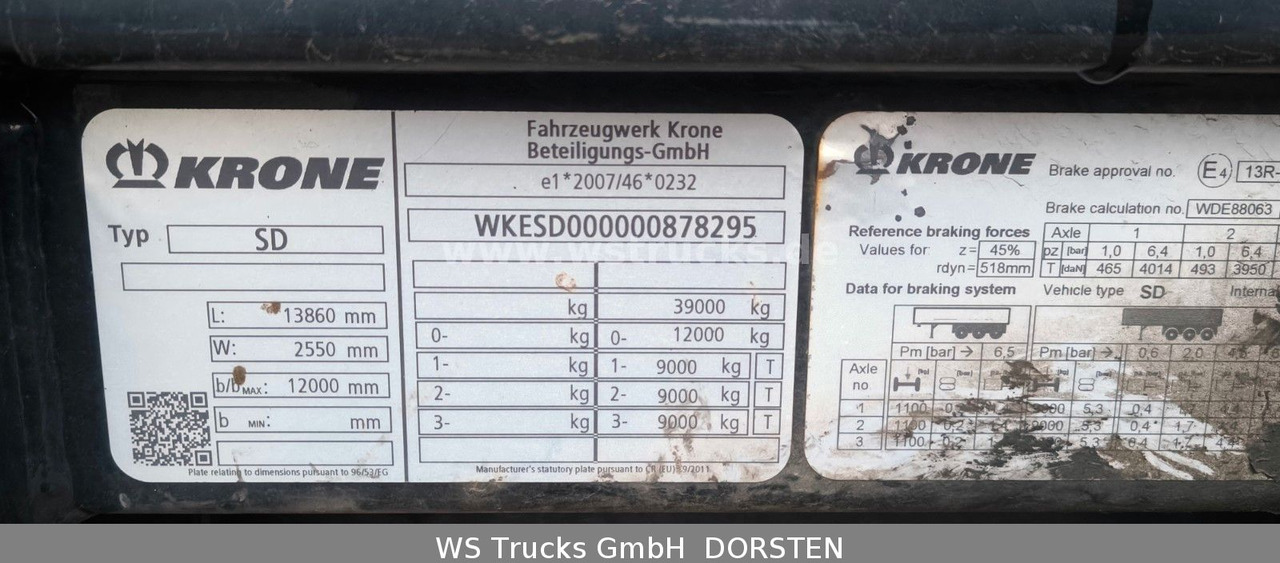 Krone SD 27 Planauflieger mit Edscha | ABS, EBS, XL - Semirremolque lona: foto 3 Krone SD 27 Planauflieger mit Edscha | ABS, EBS, XL - Semirremolque lona: foto 3