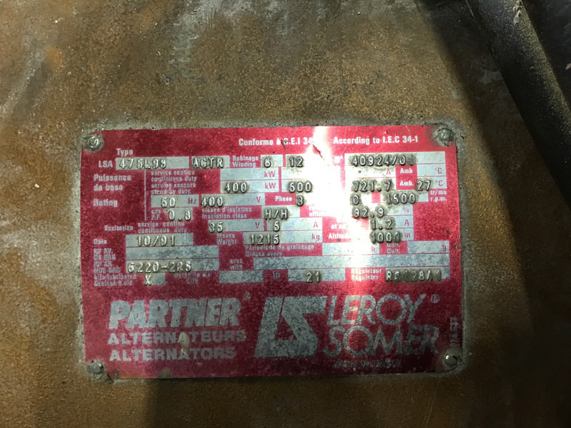 Cummins KTA19-G3 GENERATOR 500KVA USED - Generador industriale: foto 5 Cummins KTA19-G3 GENERATOR 500KVA USED - Generador industriale: foto 5