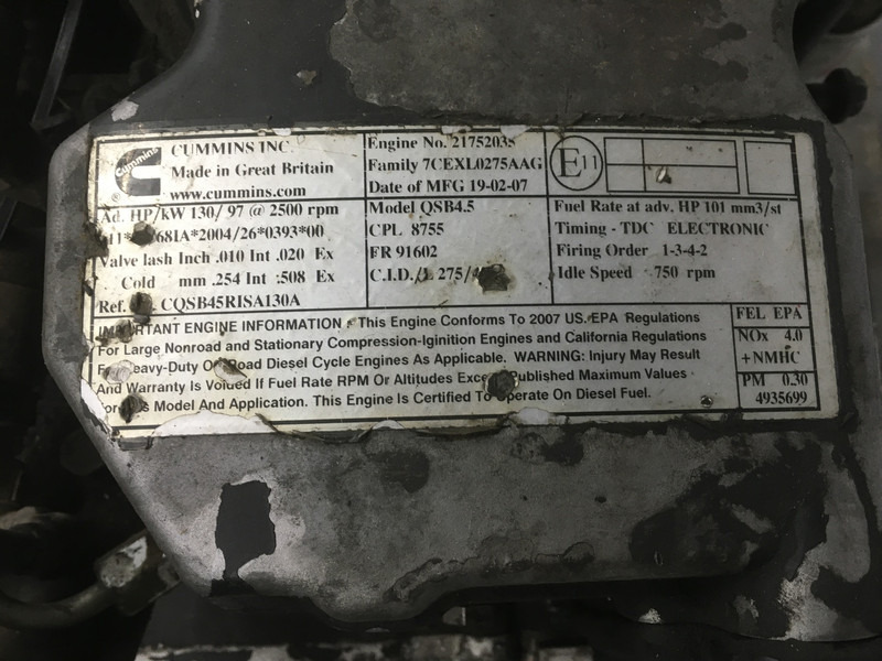 Maquinaria de construcción Cummins QSB4.5 COMMONRAIL USED: foto 6 Maquinaria de construcción Cummins QSB4.5 COMMONRAIL USED: foto 6