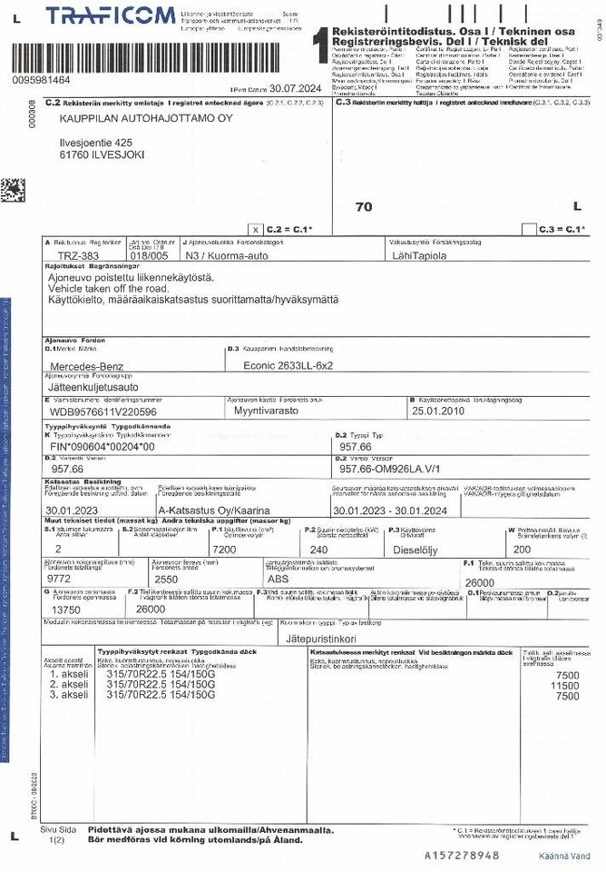 Camión de basura Mercedes-Benz Econic 2633: foto 12 Camión de basura Mercedes-Benz Econic 2633: foto 12