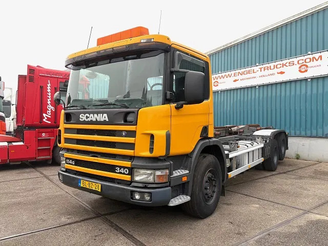 Scania P114-340 6x2 WITH MULTILIFT CONTAINERSYSTEM ONLY 80.500 KM!! ORIGINAL (10 TIRES / FULL STEEL SUSPENSION / 12 GEARS MANUAL GEARBO - Camión portacontenedore/ Intercambiable: foto 1 Scania P114-340 6x2 WITH MULTILIFT CONTAINERSYSTEM ONLY 80.500 KM!! ORIGINAL (10 TIRES / FULL STEEL SUSPENSION / 12 GEARS MANUAL GEARBO - Camión portacontenedore/ Intercambiable: foto 1