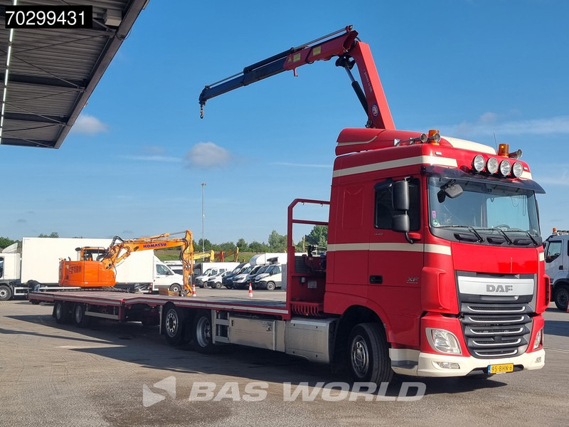 DAF XF 440 6X2 NL-combi Transporter HMF 900-K2 Kran Winch Lift-Lenkachse Euro 6 - Camión caja abierta, Camión grúa: foto 3 DAF XF 440 6X2 NL-combi Transporter HMF 900-K2 Kran Winch Lift-Lenkachse Euro 6 - Camión caja abierta, Camión grúa: foto 3