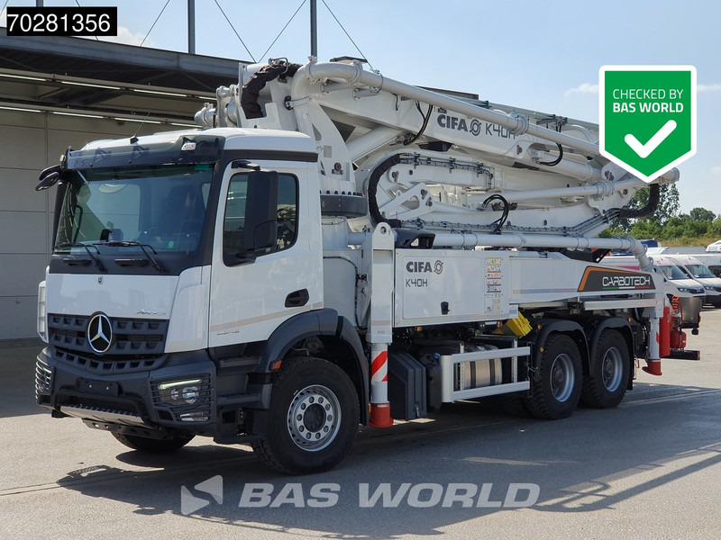 Mercedes-Benz Arocs 3343 6X4 CIFA K40H Carbotech Pump 5 arm Big-Axle Navi Euro 6 - Bomba de hormigón: foto 1 Mercedes-Benz Arocs 3343 6X4 CIFA K40H Carbotech Pump 5 arm Big-Axle Navi Euro 6 - Bomba de hormigón: foto 1