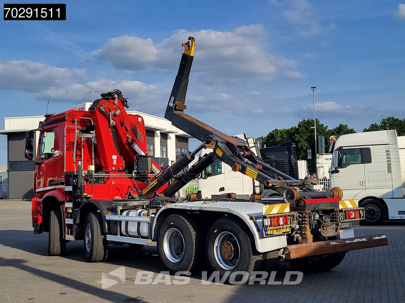 Camión multibasculante, Camión grúa Mercedes-Benz Arocs 4145 8X4 NL-Truck HMF RCL 5300 Crane Hyva 26-51-S Hooklift Steelsuspension Big-Axle Automatic Euro 6: foto 10