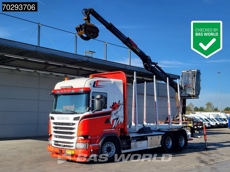 Scania R450 R 6X4 NL-Truck Kesla 2110T Crane Kran Holztransport Manual ACC Xenon Euro 6 - Camión forestal, Camión grúa: foto 1 Scania R450 R 6X4 NL-Truck Kesla 2110T Crane Kran Holztransport Manual ACC Xenon Euro 6 - Camión forestal, Camión grúa: foto 1
