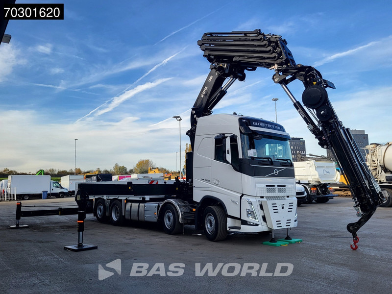 Camión caja abierta, Camión grúa Volvo FH 460 8X2 UNUSED EFFER 1000 9S + 6S Crane + Fly-Jib Lift+Lenkachse VEB+ Euro 6: foto 12