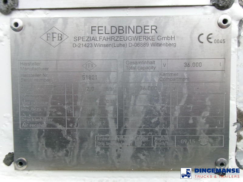 Semirremolque cisterna Feldbinder Powder tank alu 36 m3 / 1 comp: foto 19 Semirremolque cisterna Feldbinder Powder tank alu 36 m3 / 1 comp: foto 19