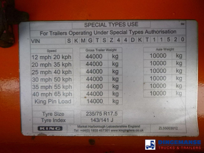 Semirremolque góndola rebajadas KING 3-axle semi-lowbed trailer 44T + ramps: foto 11