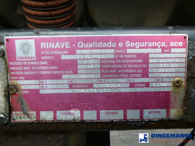 Semirremolque cisterna METALOVOUGA Bitumen tank inox 32 m3 / 1 comp + pump: foto 8
