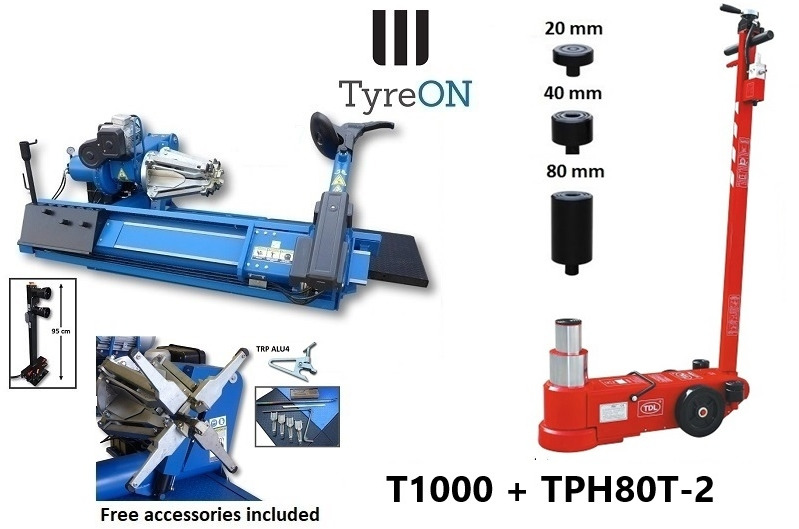 2-speed 56 Inch truck tyre changer + 80T 2-stage air hydraulic jack - Equipo de taller: foto 1 2-speed 56 Inch truck tyre changer + 80T 2-stage air hydraulic jack - Equipo de taller: foto 1