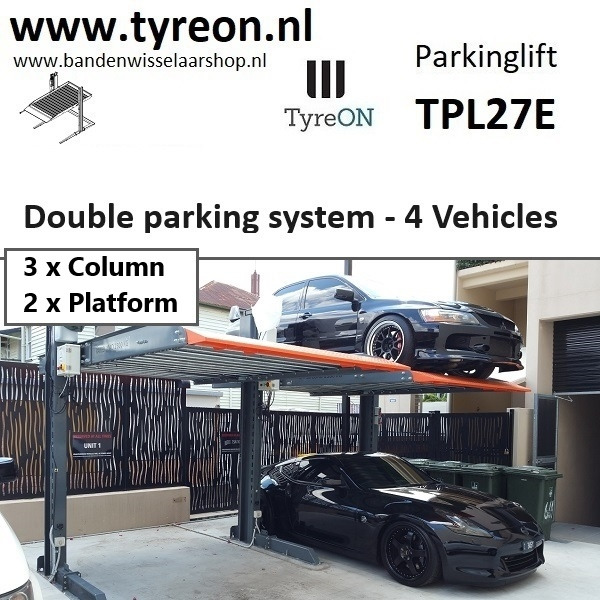 TPL27E-2 car parking lift - electric release of safety locks - no air pressure required - 3 columns - 4 cars - Equipo de taller: foto 1 TPL27E-2 car parking lift - electric release of safety locks - no air pressure required - 3 columns - 4 cars - Equipo de taller: foto 1